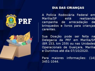 Polícia Rodoviária Federal arrecada brinquedos e livros para crianças