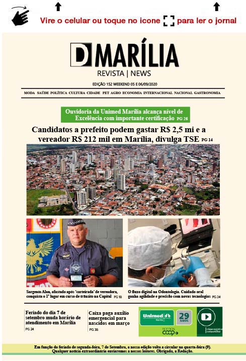 D MARÍLIA REVISTA|NEWS – EDIÇÃO WEEKEND – 05 E 06/09/2020