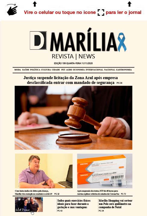 D MARÍLIA REVISTA|NEWS – EDIÇÃO 11-11-2020 – QUARTA-FEIRA