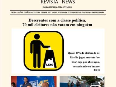 D MARÍLIA REVISTA|NEWS – EDIÇÃO 17-11-2020 – TERÇA-FEIRA