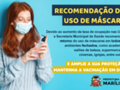 Saúde recomenda uso de máscaras em ambientes fechados