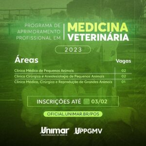Unimar está com inscrições abertas para Programa de Aprimoramento em Medicina Veterinária
