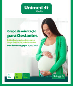 Últimos dias para inscrição no Grupo de gestante da Unimed Marília. Confira data