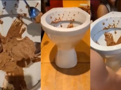 Comeria? Restaurante inova ao servir sorvete de chocolate na privada; VEJA VÍDEO