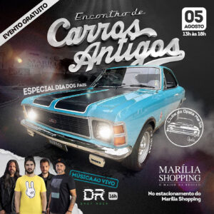 Marília Shopping recebe encontro de carros antigos