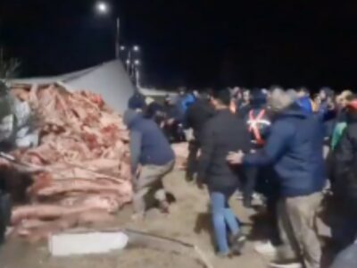 Famintos: Argentinos saqueiam caminhão com 23 toneladas de carne e cena impressiona o mundo; VEJA VÍDEO