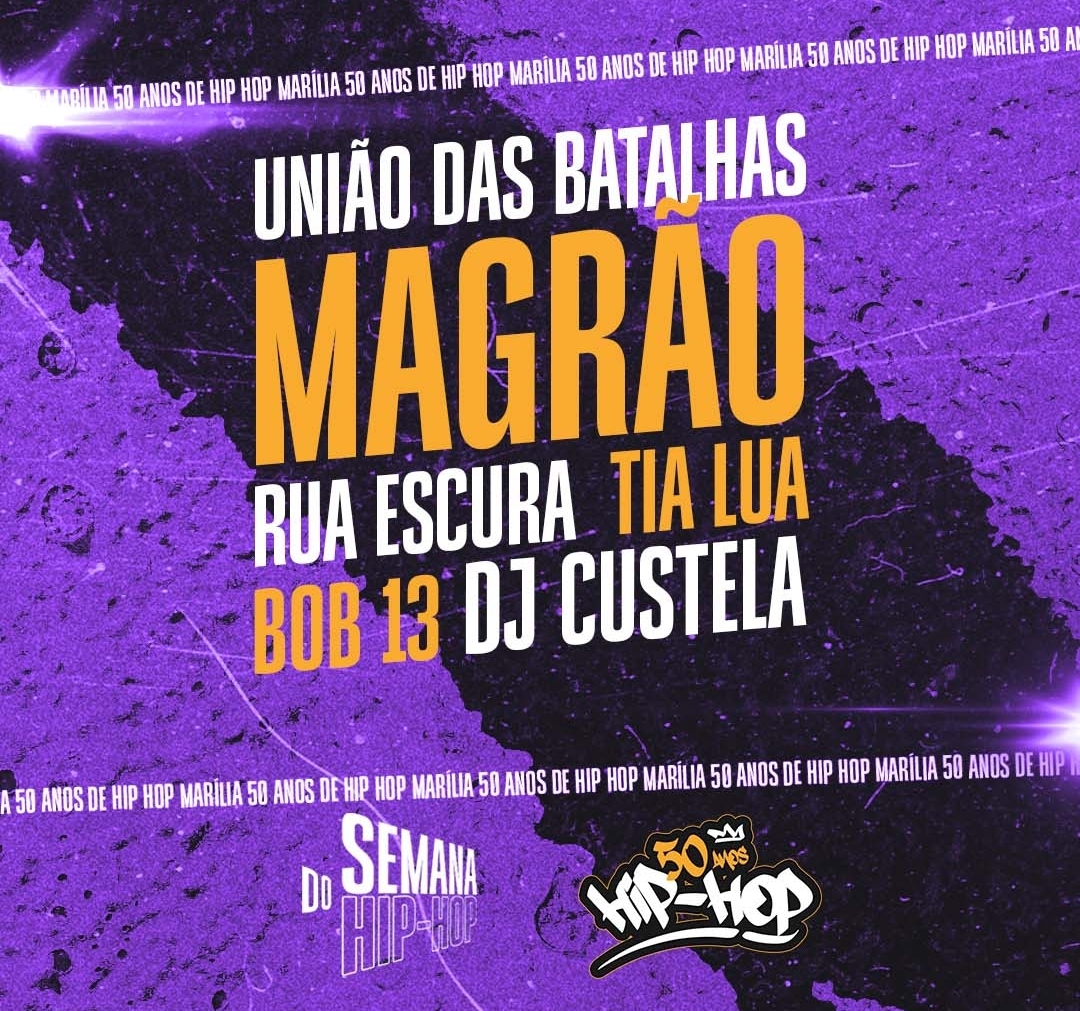 3ª Semana do Hip-Hop de Marília acontece em edição especial com participação dos MCs Bob13 a partir de quarta-feira. Como assistir!