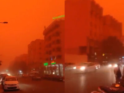 Tempestade de areia no Marrocos provoca acidentes e deixa céu laranja; assista