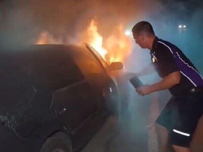 Corajoso: entregador da FedEx tem ato heroico e salva homem de carro em chamas; VEJA VÍDEO
