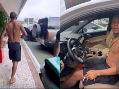 Preso por tráfico anos atrás, Mc Poze chega sem camisa e descalço e compra carro de quase R$ 1 milhão; VEJA VÍDEO