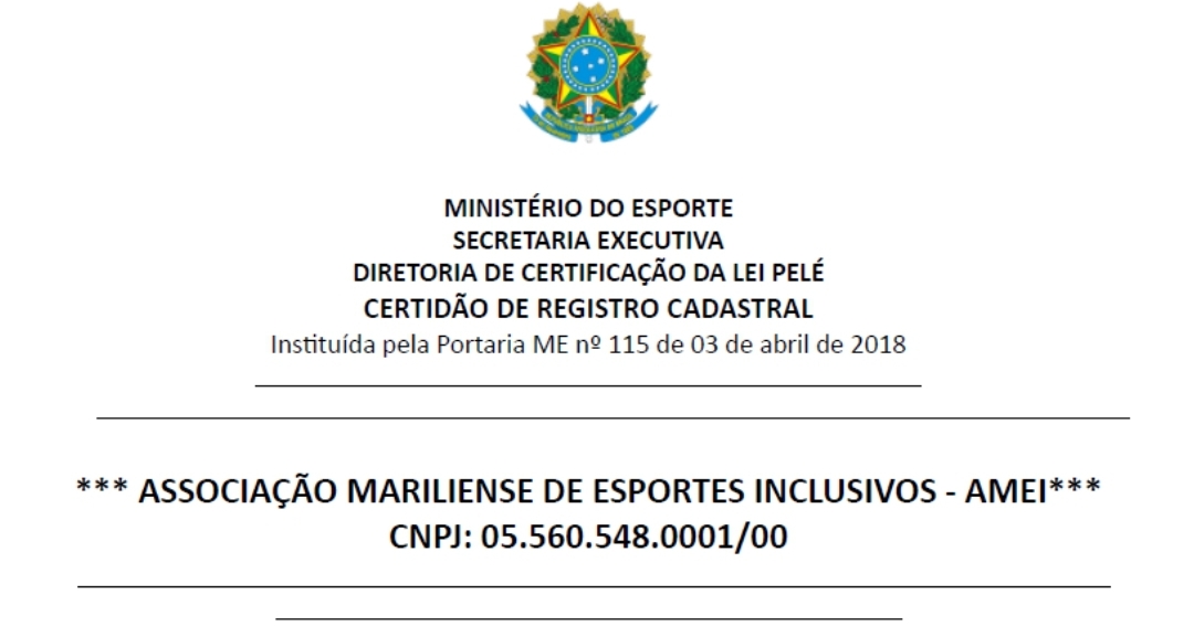 Associação Mariliense de Esportes Inclusivos consegue importante renovação de certificação do Ministério do Esporte