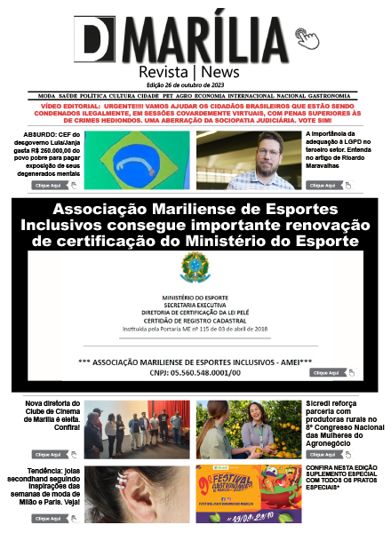 D MARÍLIA REVISTA|NEWS – EDIÇÃO – 26 de outubro de 2023