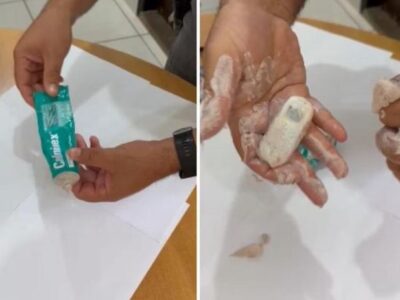 Minicelular enviado para detento é encontrado em embalagem de pomada; VEJA VÍDEO