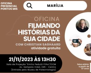 Cultura de Marília abre vagas para a oficina de cinema gratuita ‘Filmando histórias da sua cidade’