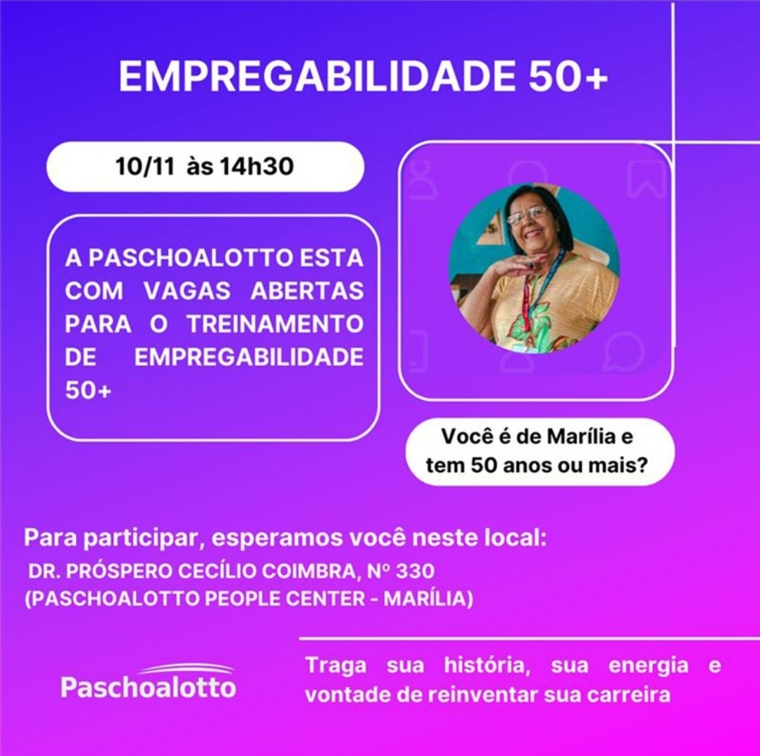 Paschoalotto Marília promove treinamento para profissionais 50+ em prol da inclusão no mercado de trabalho