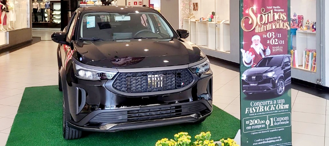 Marília Shopping completa 23 anos e sorteia Fiat Fastback 0 km neste Natal aos clientes