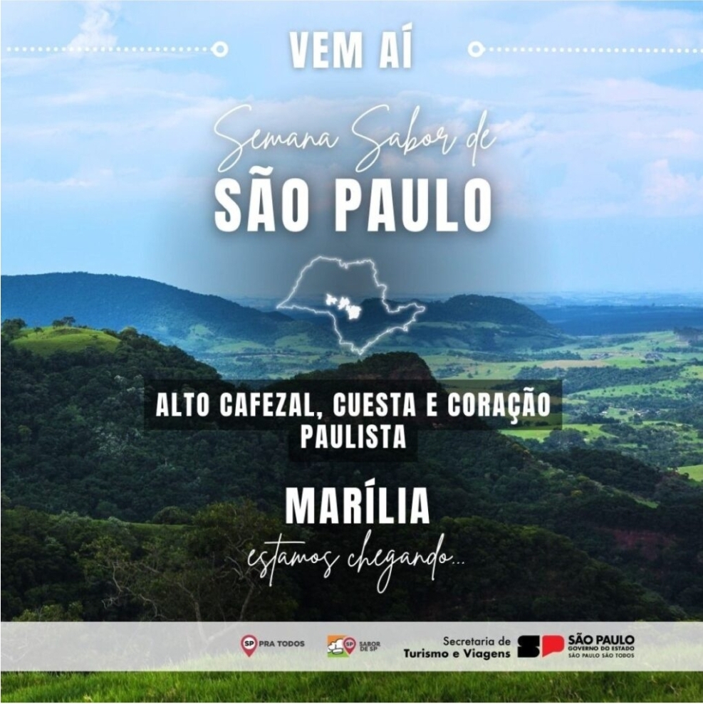 Marília vai receber a 10ª Rota Gastronômica Sabor de São Paulo com workshop. Inscrições até sexta!