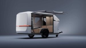 Quer conforto na hora de acampar? Este mini-trailer tem tudo – até banheiro escondido