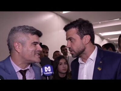 Guga Noblat fica nervoso ao entrevistar Pablo Marçal e suadeira chama atenção;