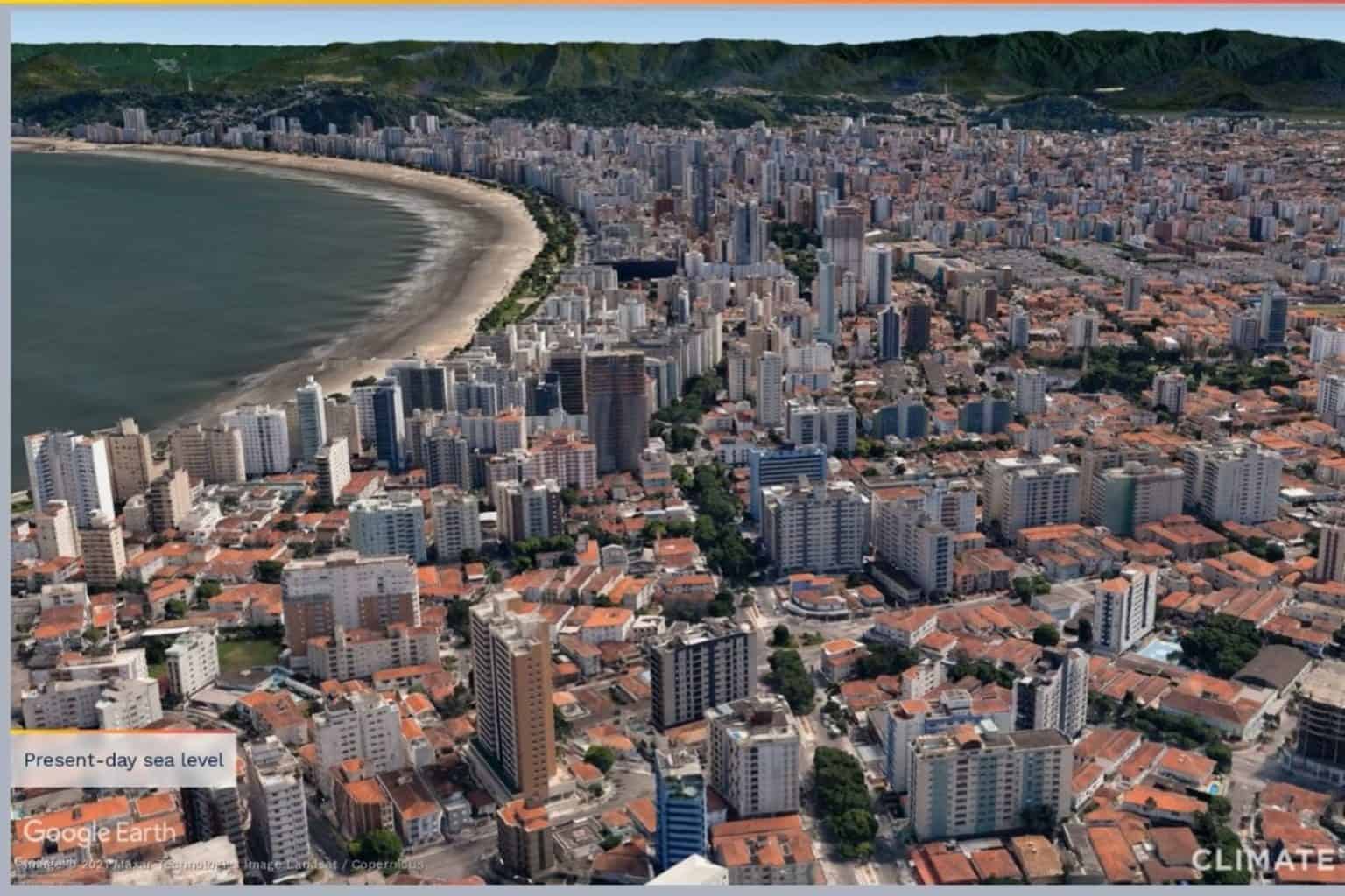 Litoral paulista pode “sumir” se mudanças climáticas continuarem; veja como ficaria