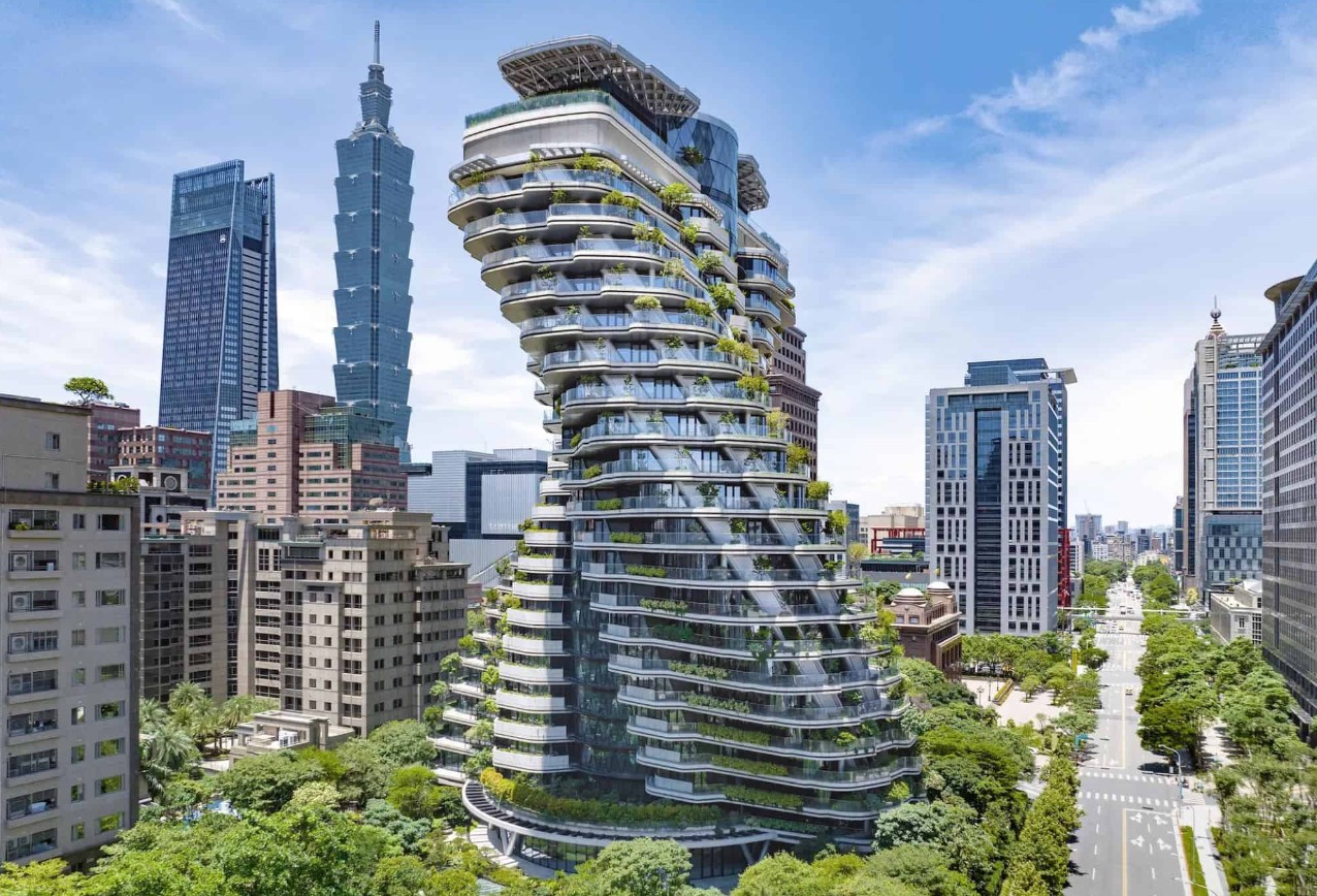 Torre com “formato de DNA” em Taiwan traz habitação sustentável