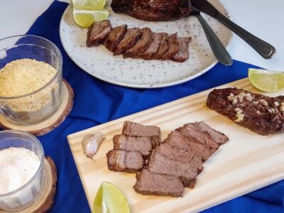 Receita de picanha na airfryer com manteiga e alho