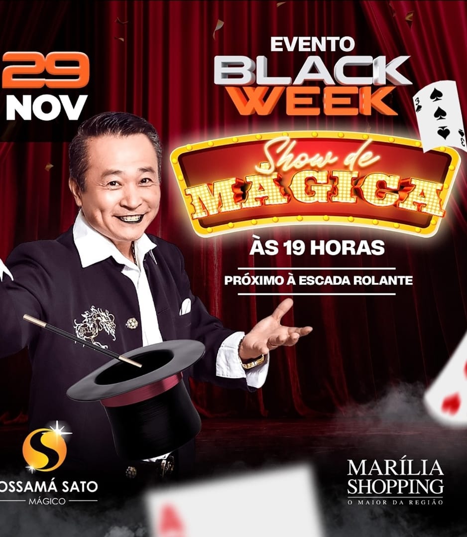 Ossamá Sato traz um show imperdível nesta sexta-feira às 19h00 ao Marília Shopping