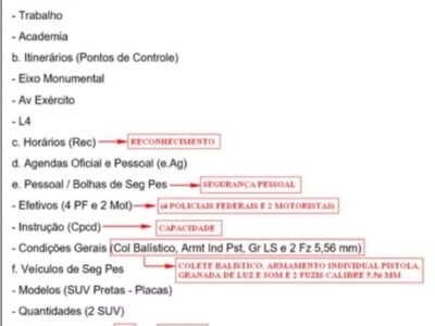 Tudo invenção? Veja suposto documento em que militares golpistas planejam matar Lula, Alckmin e sequestrar Moraes. Não colocariam assim em um focumento, é óbvio