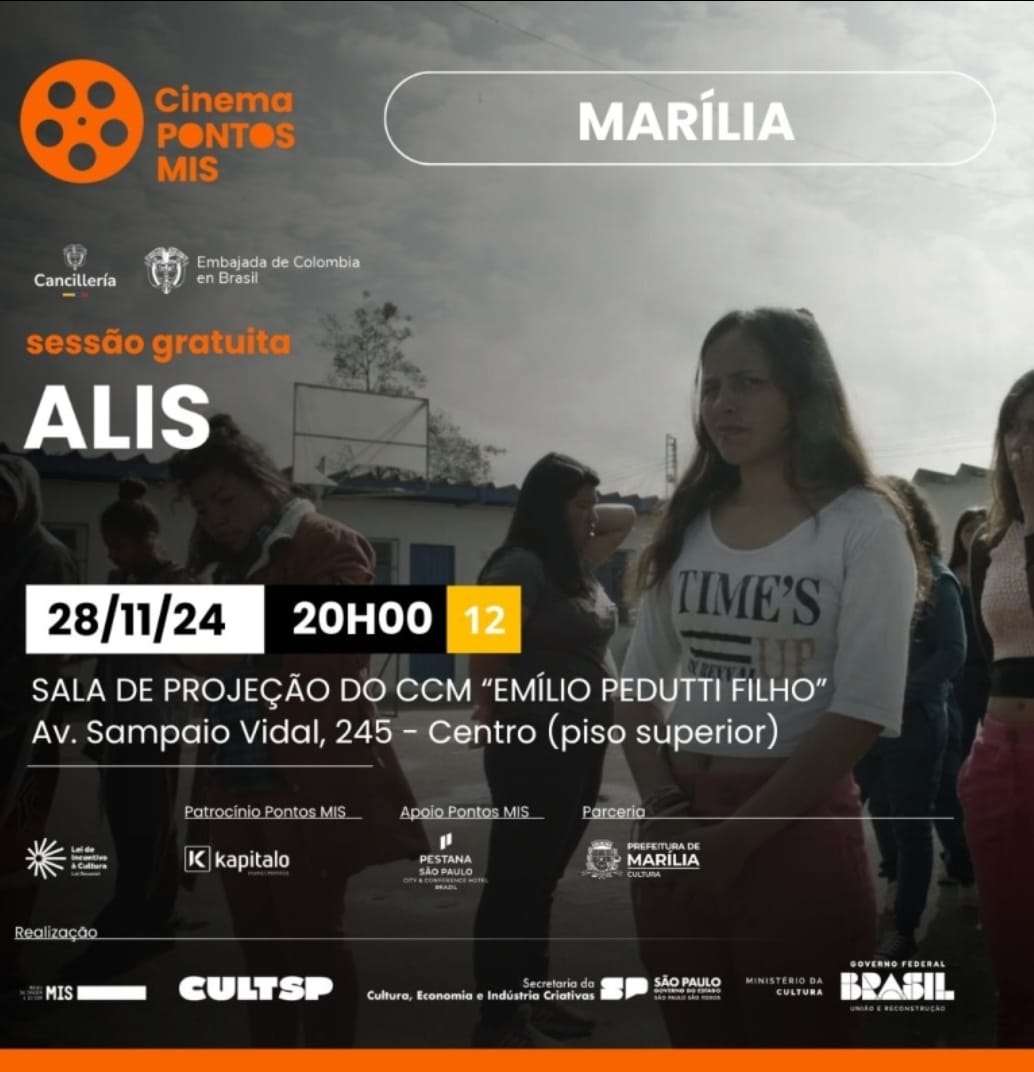 Filme colombiano ‘Alis’, será exibido gratuito nesta quinta-feira, dia 28, às 20 horas pela Secretaria da Cultura