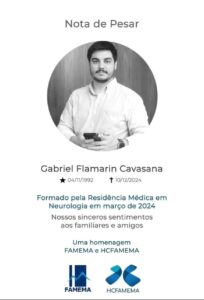 Nota de Pesar: Gabriel Flamarin Cavasana