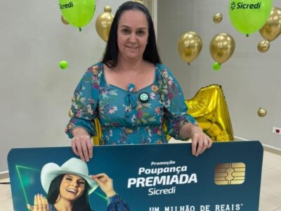 Sicredi encerra campanha Poupança Premiada com sorteio de R$ 1 milhão. Associada de Carambeí é a ganhadora. Foram R$ 2,5 milhões ao longo de 2024