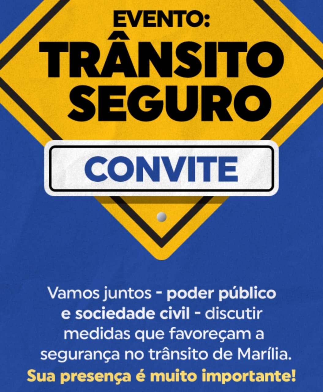 Governo municipal quer ouvir a sociedade sobre medidas para o trânsito seguro e marca reunião pública hoje pela manhã