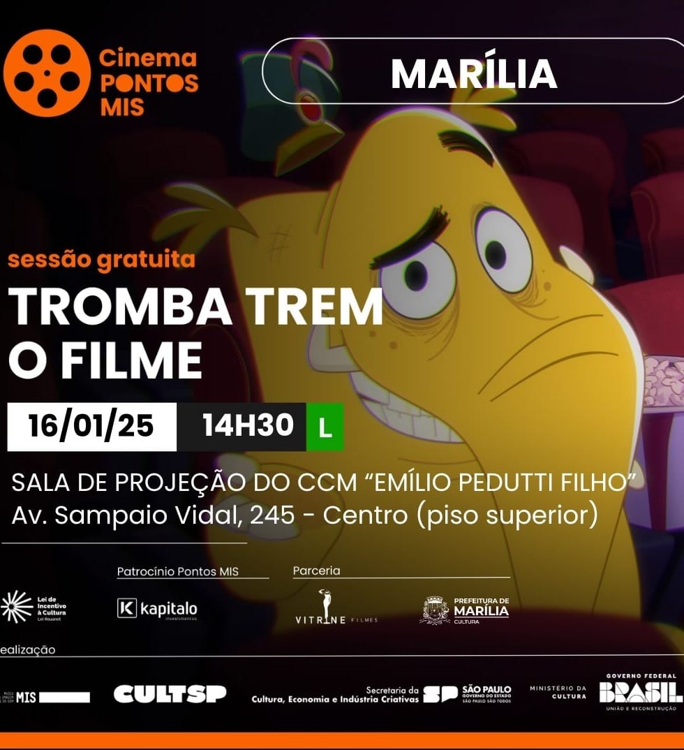 Féria com Cinema: Cultura exibe animação “Tromba Trem – O Filme” nesta quinta-feira (16). A classificação é livre. Saiba mais aqui