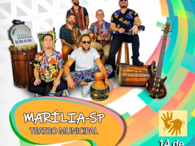 Marília recebe no Teatro Municipal a Banda Cataia, grupo de projeção internacional com o show “Mestiço”, em apresentação gratuita