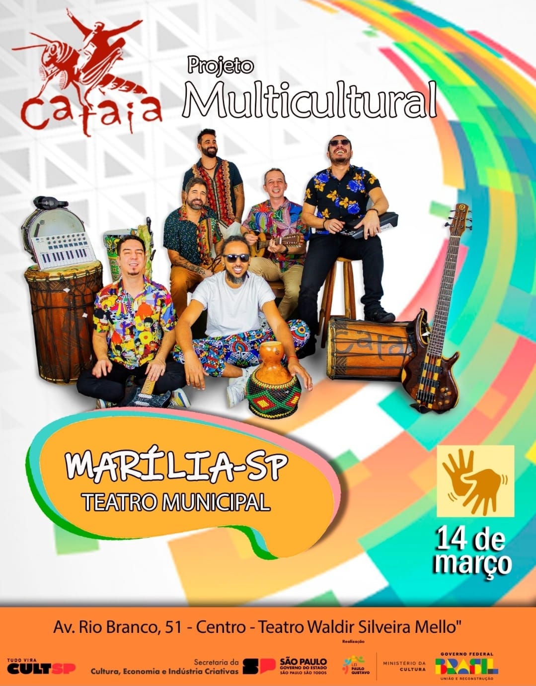 Marília recebe no Teatro Municipal a Banda Cataia, grupo de projeção internacional com o show “Mestiço”, em apresentação gratuita