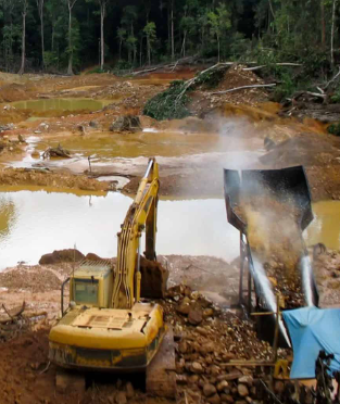 Mineração de ouro na Amazônia está destruindo depósitos naturais de carbono