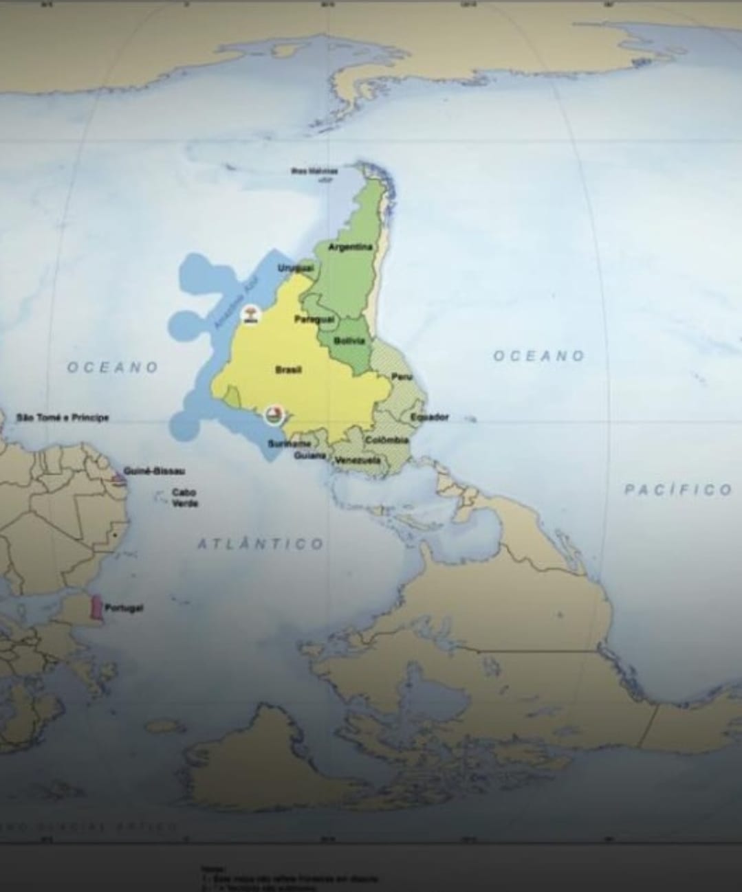 Sob Lula, IBGE lança mapa de cabeça baixo e com Brasil no centro