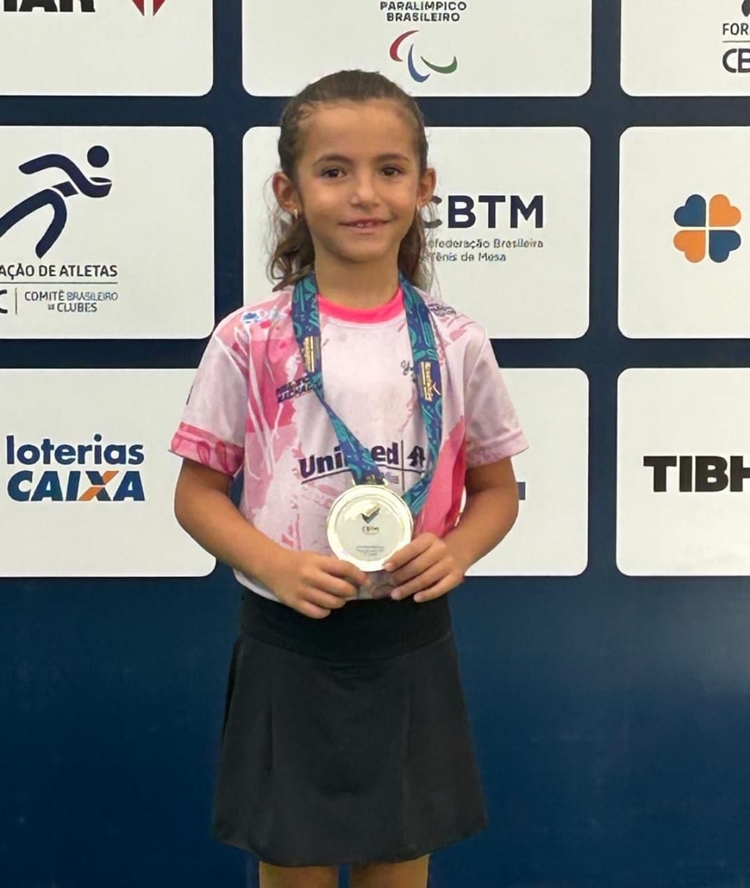 Manuela Tassi é vice-campeã brasileira sub-07 de Tênis de Mesa. Mariliense é nova revelação nacional no esporte