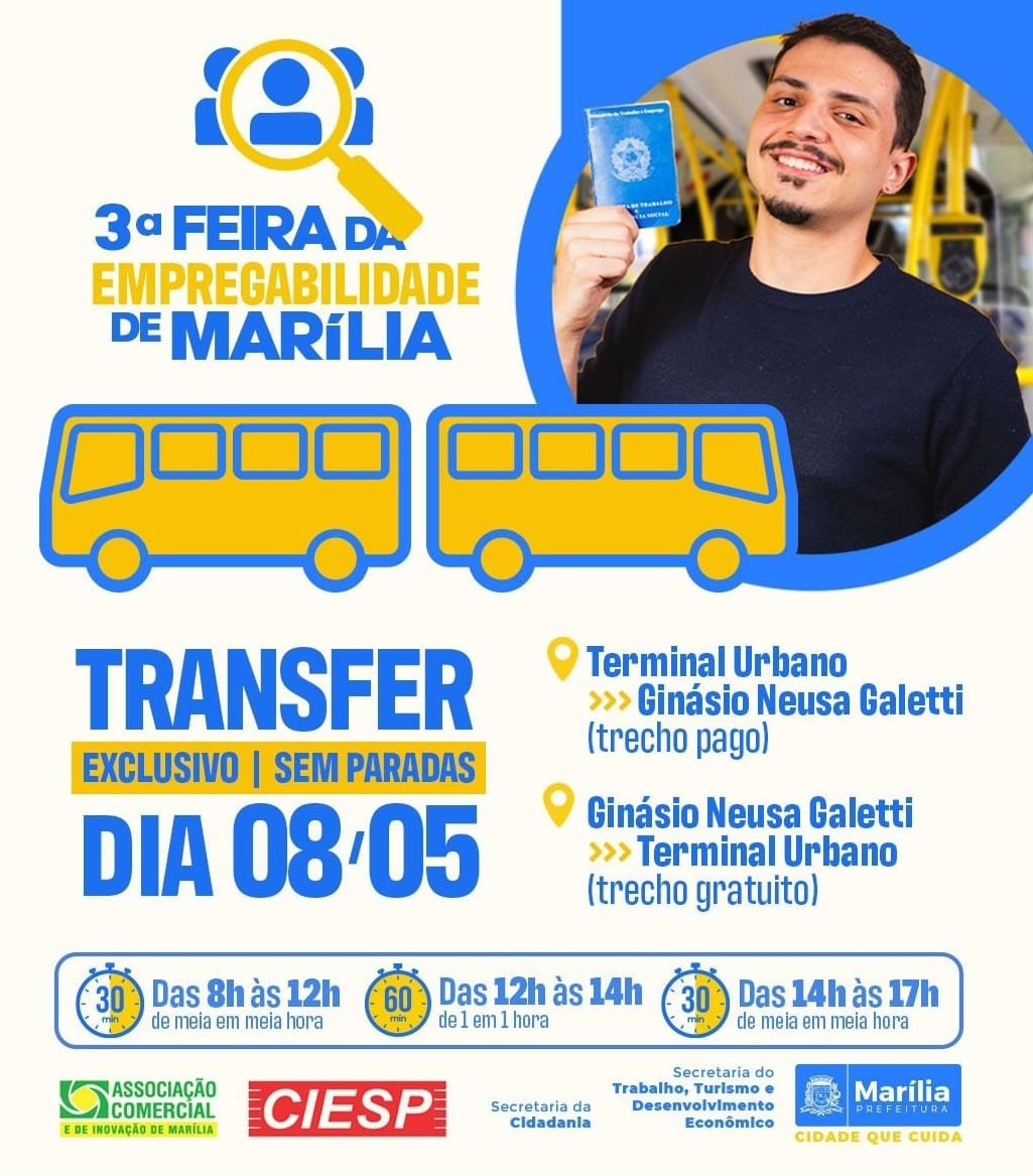 Com mais de 1.500 vagas, 3ª Feira da Empregabilidade será realizada hoje com mais de 40 empresas participantes. Garanta seu emprego