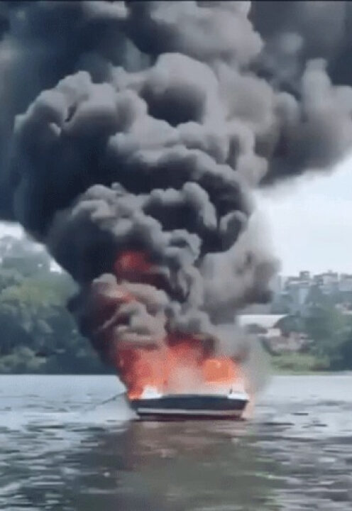 Lancha explode com família dentro em represa; VEJA VÍDEO