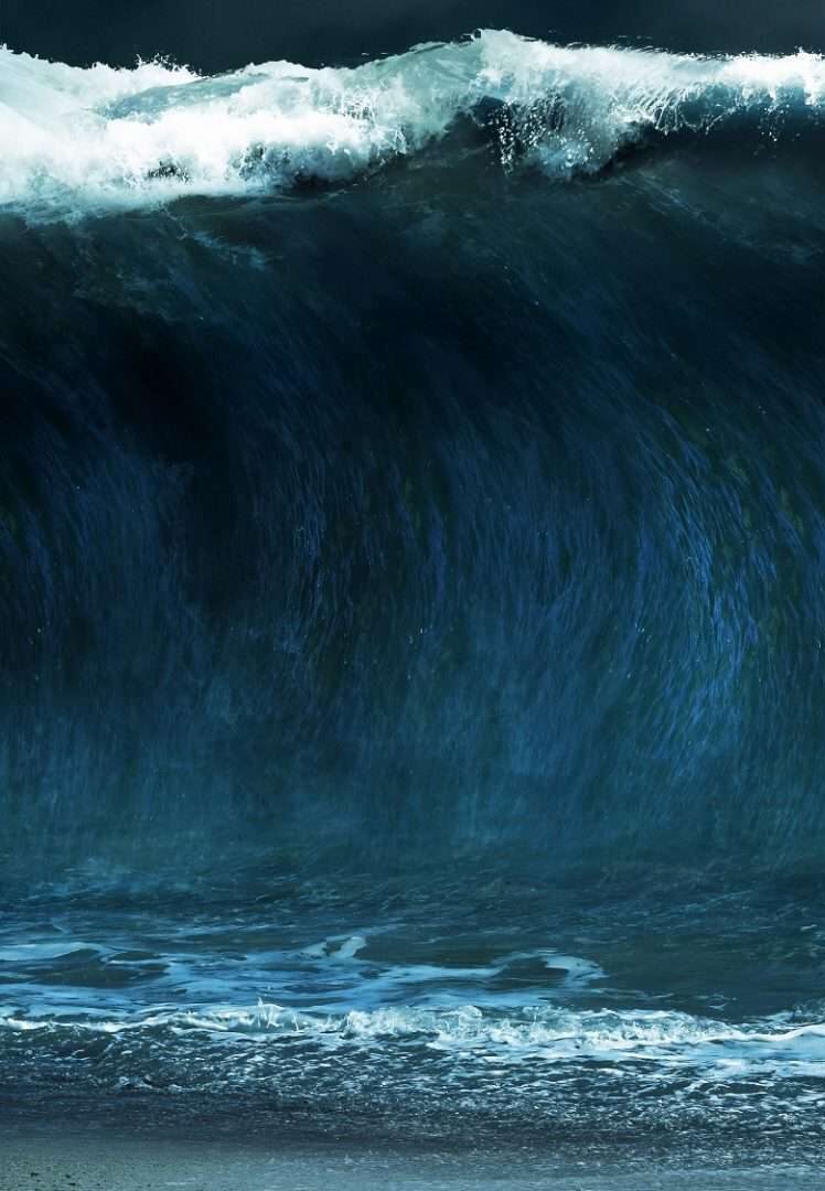Esta muralha foi construída para conter tsunamis no Japão