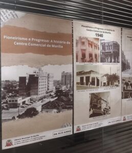 Registros Históricos: a história do centro comercial de Marília em exposição na Acim. Confira fotografias de 1940 até o ano de 1990 através de nove painéis
