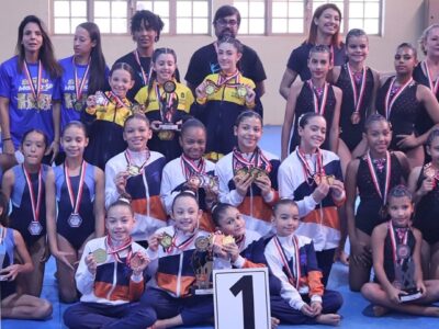 Ginástica artística feminina conquista 6 medalhas de ouro e 15 na totalidade. É a campeã geral por equipes nos Jogos Regionais