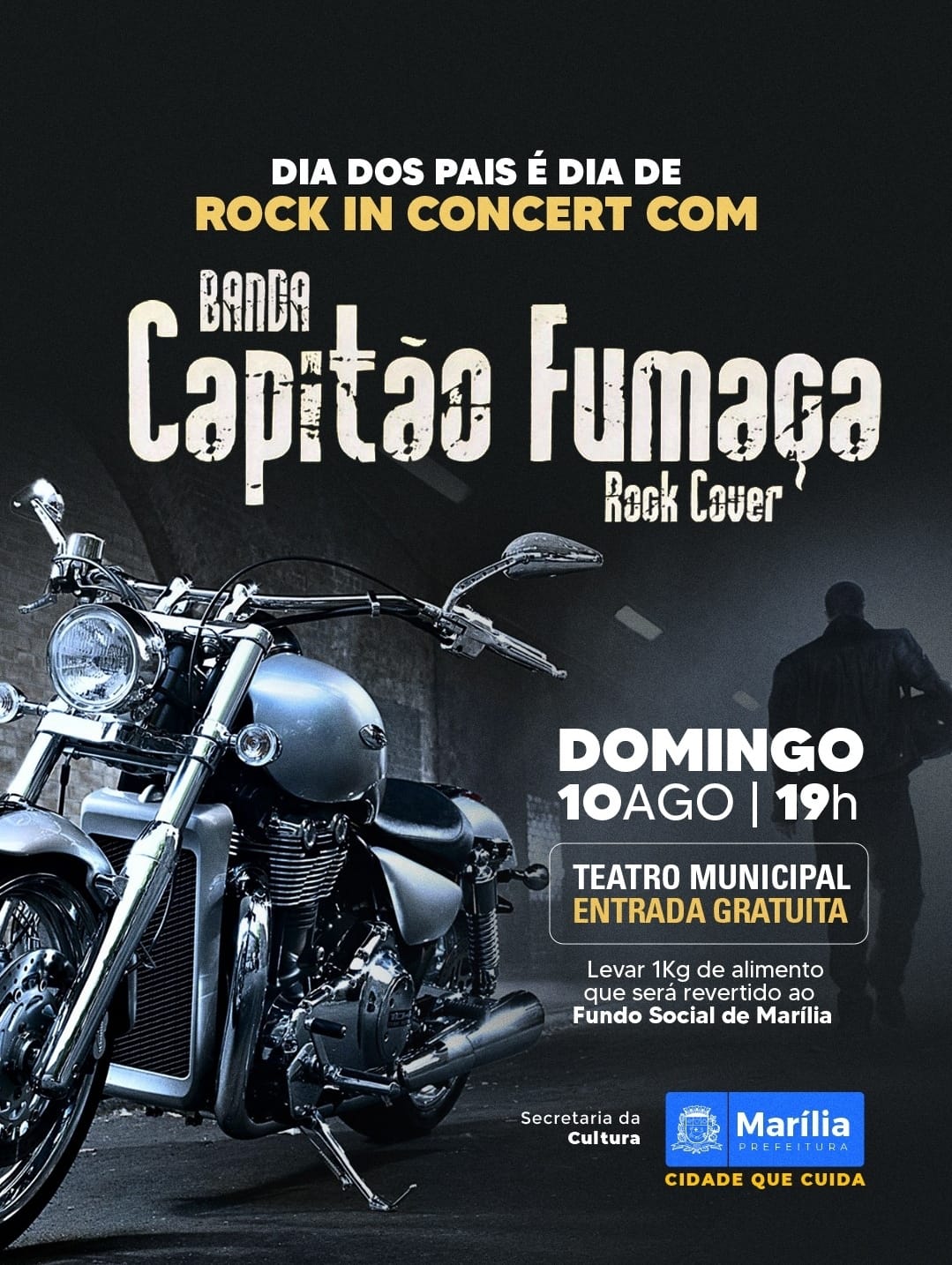 Viagem musical pelos anos 50, 60, 70, 80 e 90. Banda Capitão Fumaça apresenta “Rock in Concert” no Teatro Municipal de Marília. Entrada é gratuita. Veja
