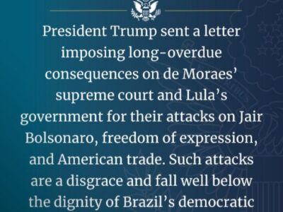 EUA citam Lula e Moraes ao justificar tarifaço imposto por Trump; VEJA