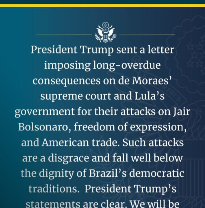 EUA citam Lula e Moraes ao justificar tarifaço imposto por Trump; VEJA