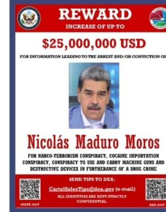 EUA anunciam recompensa de US$ 25 milhões por informações contra Maduro