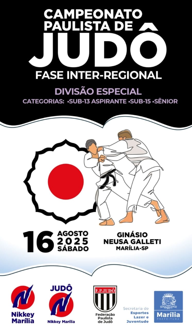 Marília recebe Campeonato Paulista Inter Regional de Judô este final de semana. Veja como e onde assistir