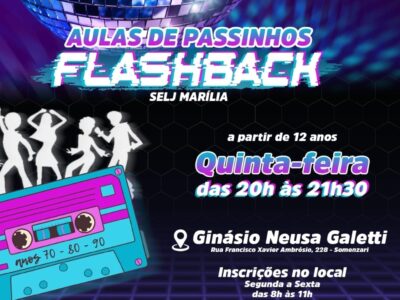 Passinhos de Flashback: Secretaria de Esportes inicia nova turma com aulas de no Ginásio Neusa Galetti. Se inscreva aqui!