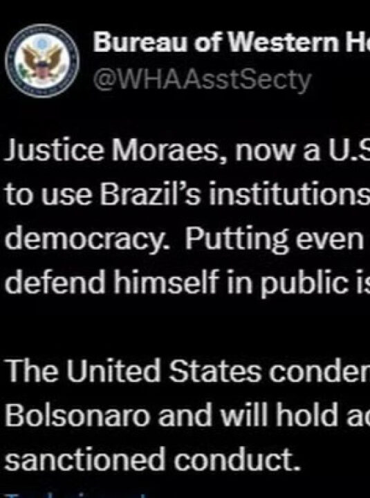 Órgão dos EUA condena Moraes por prisão domiciliar contra Bolsonaro e promete responsabilizar aliados